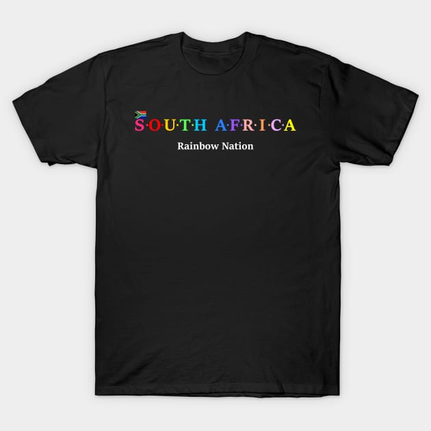 South Africa, Rainbow Nation. (Flag Version) T-Shirt by Koolstudio